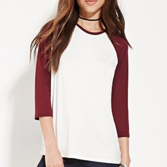 burgundy baseball shirt